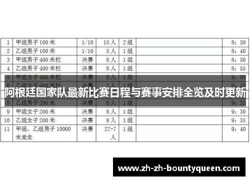 阿根廷国家队最新比赛日程与赛事安排全览及时更新